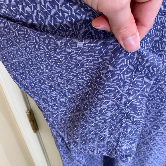 NAT NAST Luxury Originals Blue Geometric Button Up Shirt Pocket Rayon Mens Large - Picture 5 of 9